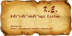 Köröskényi Eszter névjegykártya